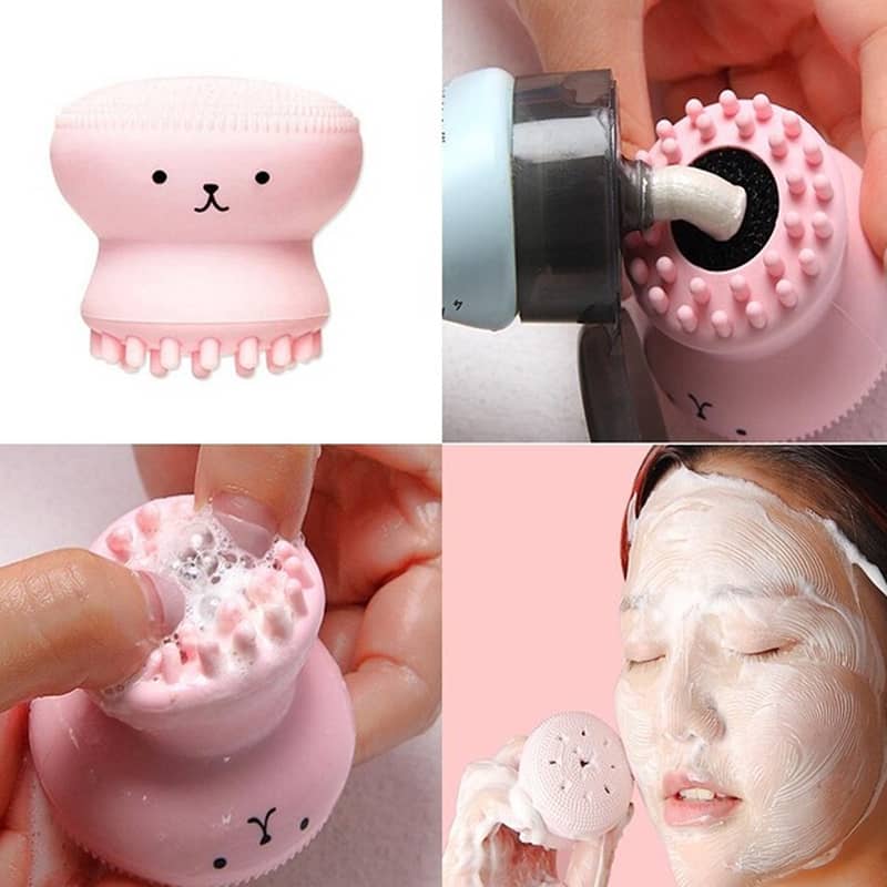 Octopus Shape Silicone Face Cleansing Brush Dead Skin Removal 1