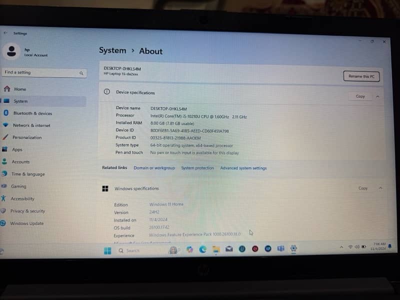 HP 15 core i5 10th generation 2