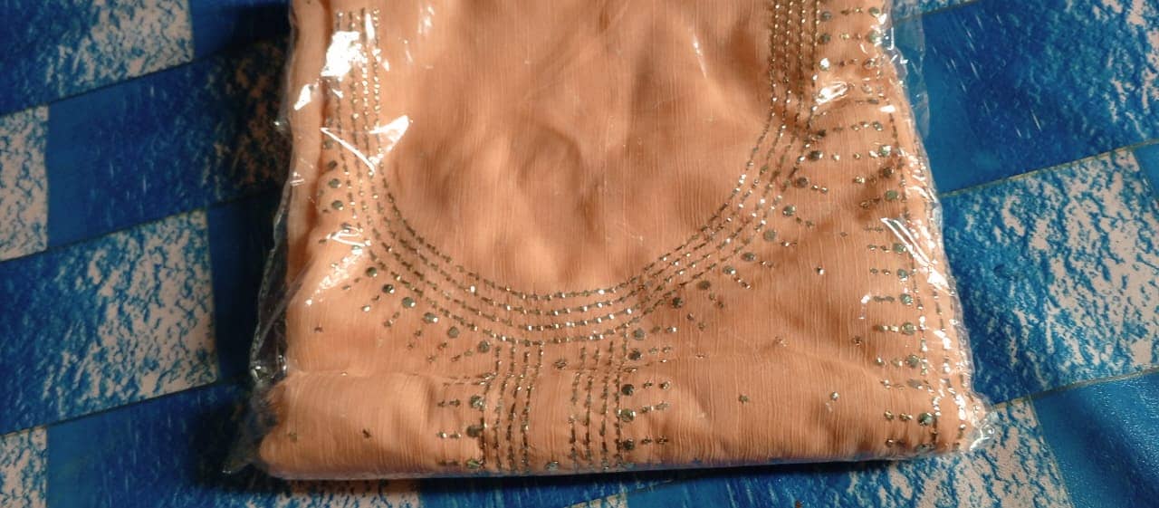 Handmade Mukesh (Kamdani) Work Soft Chiffion Shirt Along With Mukesh 4