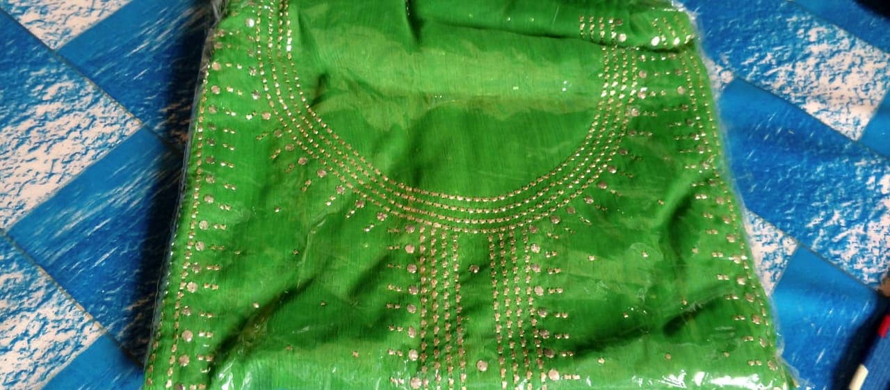 Handmade Mukesh (Kamdani) Work Soft Chiffion Shirt Along With Mukesh 5