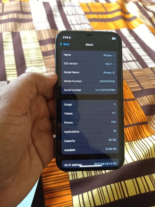 iphone 12 non pta 10by10.64 GB  TRUE TUNE ON FACE ID ON 4