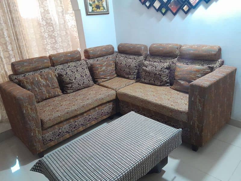 L shape 5 Sofa Set 2 single sofa 1