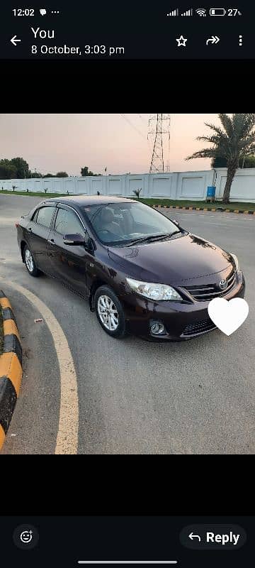 Toyota Corolla 1.6 GLI Automatic 2012 2