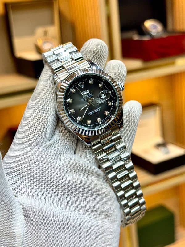 Rolex | Quartz Movement | Day n Date Working | Metal Bracelet 0