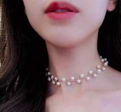 1 Pc Alloy Gold Plated Pearl Stone Choker