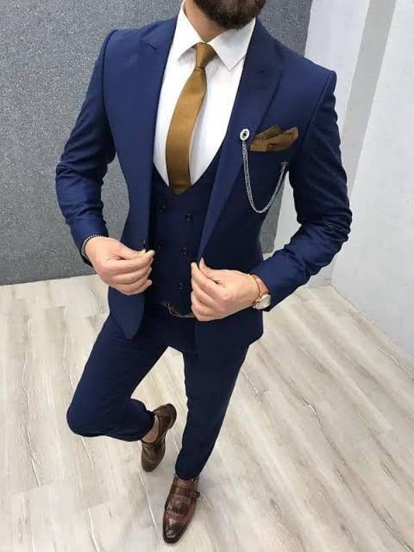 navy blue colour new pent coat for sale with white shirt and ty 3