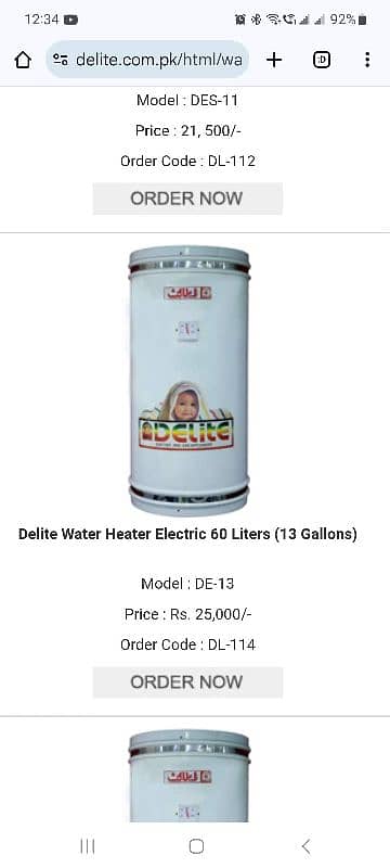 Delite Water Heater Electric 60 Liters (13 Gallons) 2