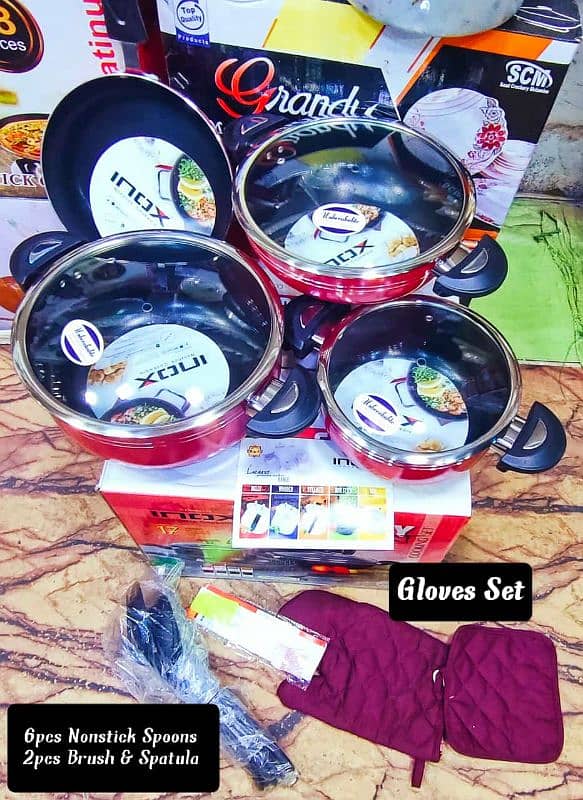 box packed nonstick  17 pieces set in heavy quality 1