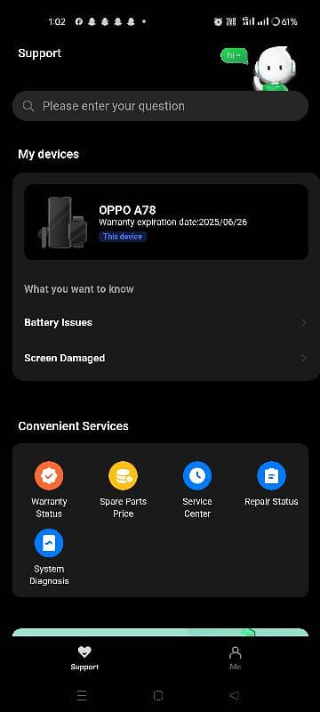 oppo a78 warranty 7 month 4