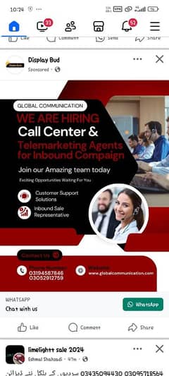 Customer Service & Telemarketing Agent for inbound campaign