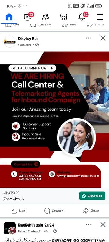 Customer Service & Telemarketing Agent for inbound campaign 0