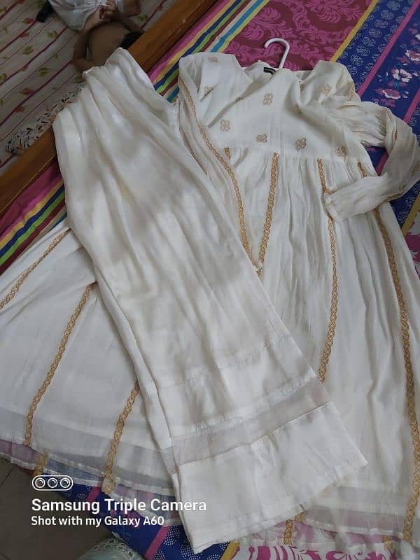 Pure chiffon branded frock with trouser (2 peice) 1