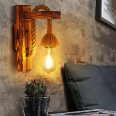 vintage rope wall lamp wooden lamp