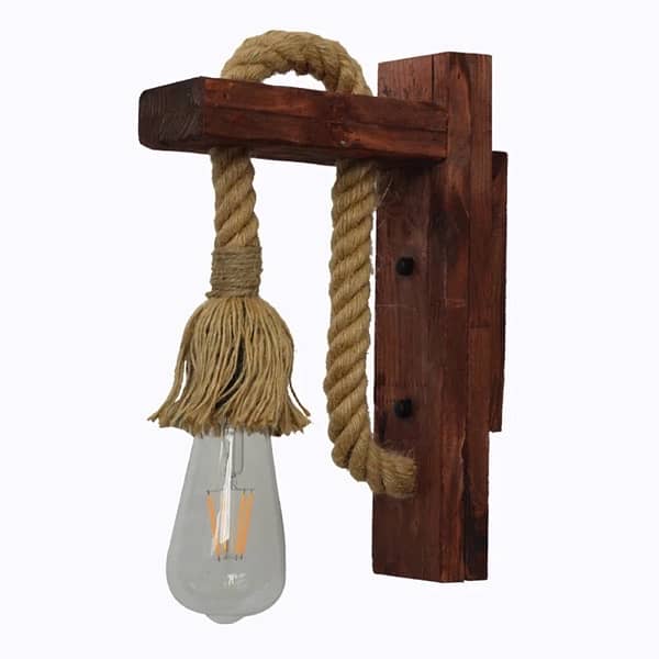 vintage rope wall lamp wooden lamp 3