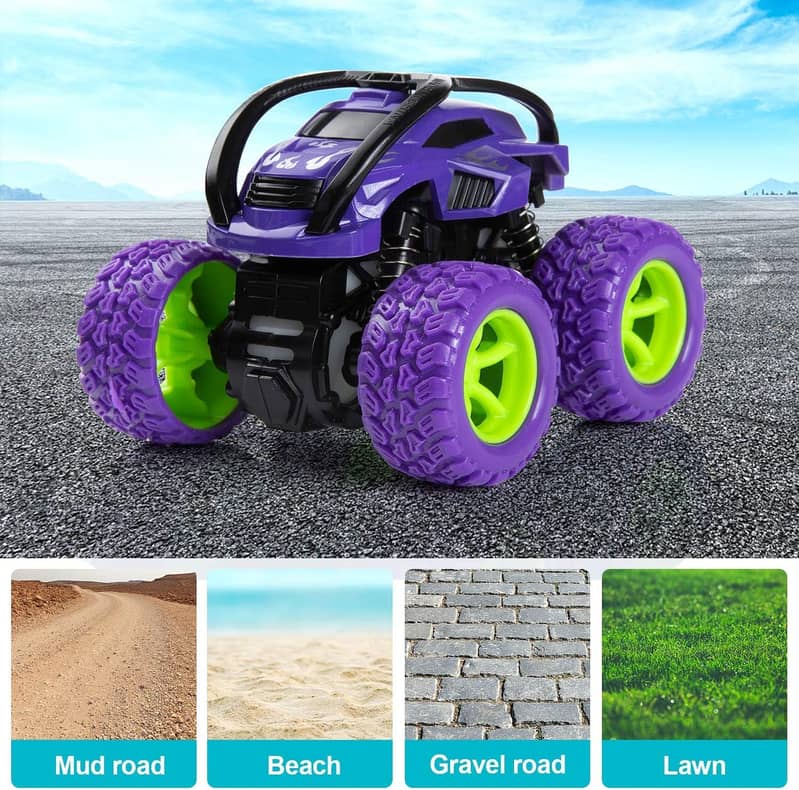 4WD Friction Powered Monster Trucks for Boys Girls, 1