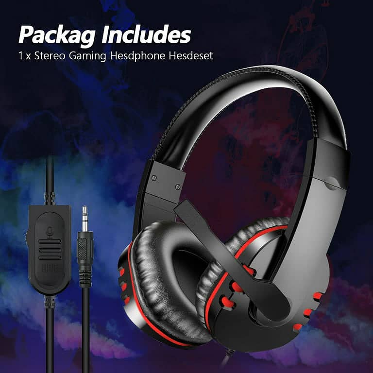 PeohZarr Gaming Headset with 7.1 Surround Sound PC Headset with Mic & 18