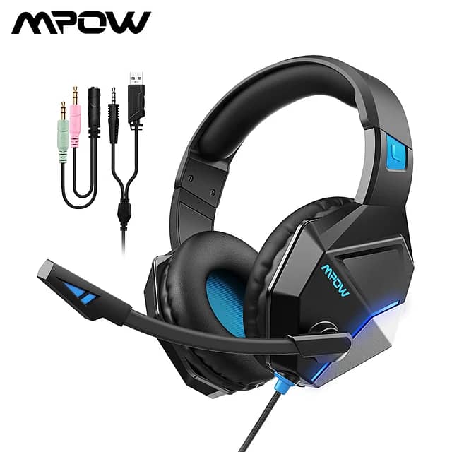 PeohZarr Gaming Headset with 7.1 Surround Sound PC Headset with Mic & 19