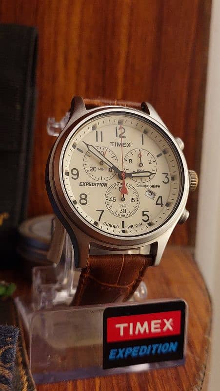 Timex Scout Expedition chronograph - rare white dial 1