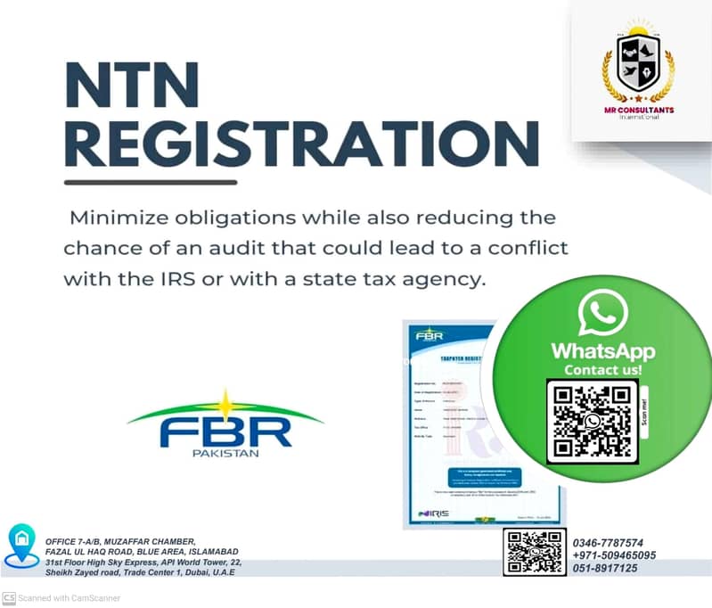 SECP/FBR/PEC/NGO/PSW/PRAL/Company Registration, NTN/Income Tax Return 15