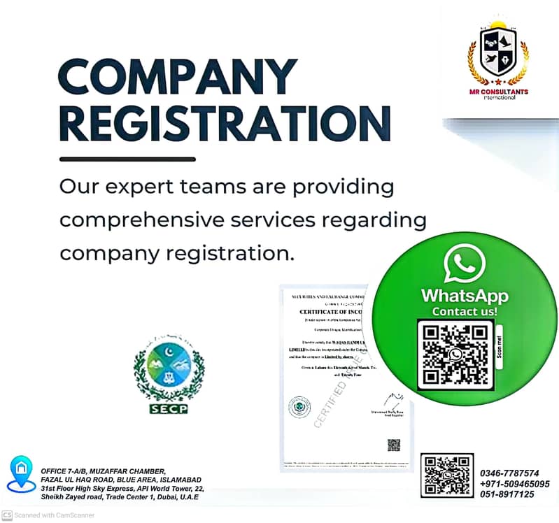 Company Registration | Chamber | FBR | SECP | PEC | IPO | PSW | WEBOC 2