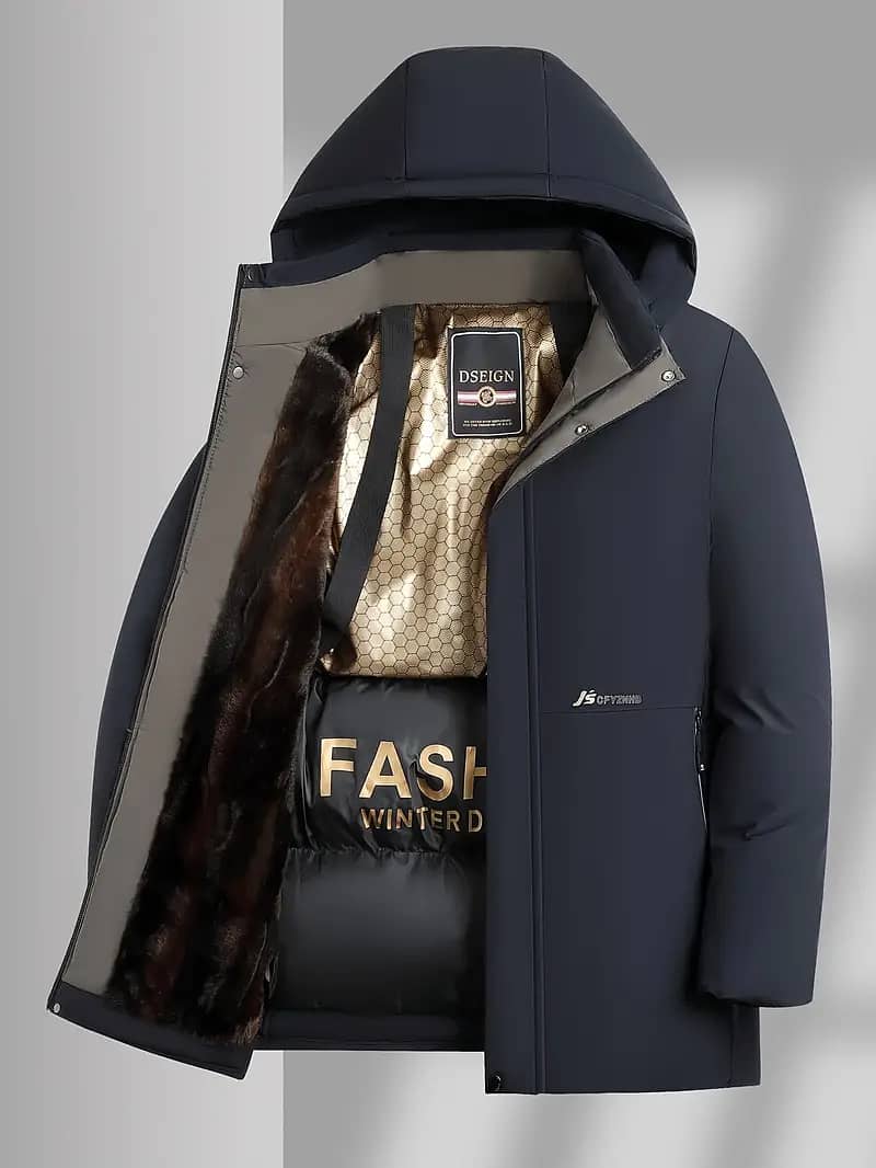 Premium Black & Golden Detachable Hooded Jacket 4