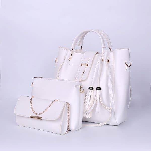 3 pcs women's beautiful shoulder lather bag 5