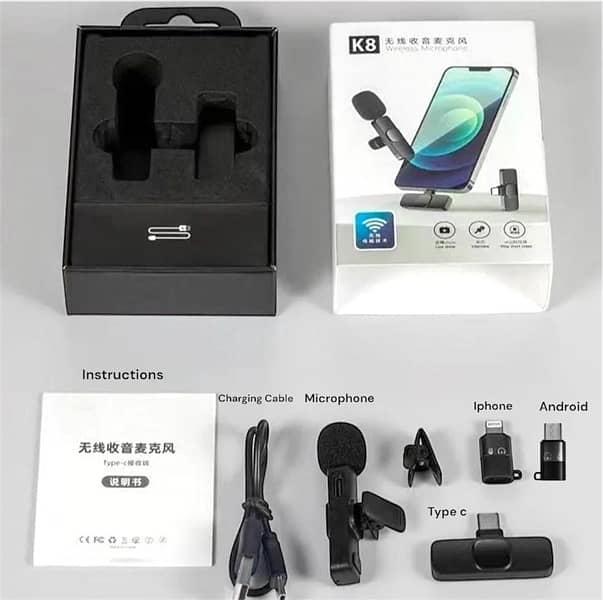 K8 Wireless 3 in 1 Noise Reduction Microphone 7