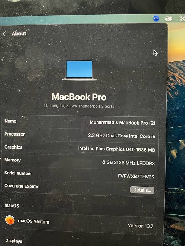 MacBook Pro 2017 13” 8/256 3