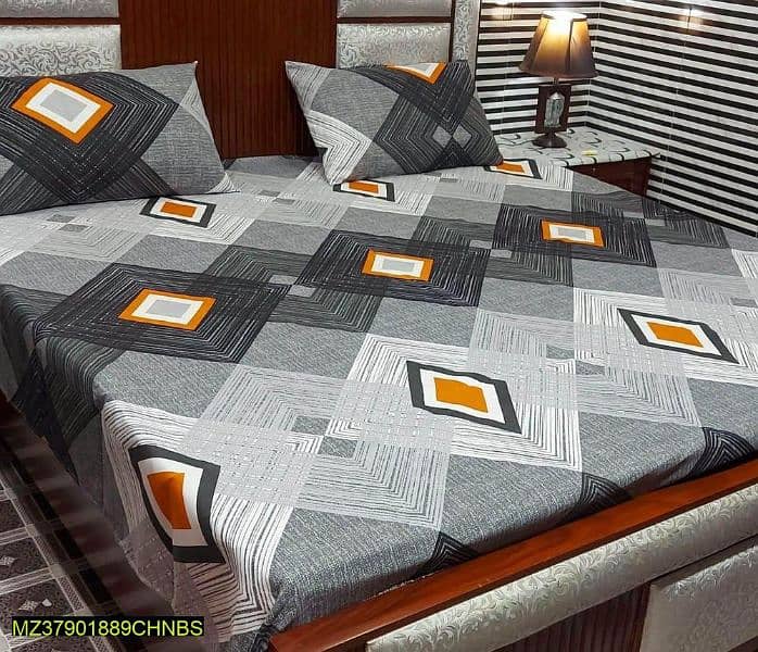 3pcs Printed Cotton Bedsheet 1