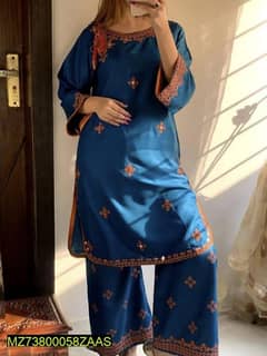 women's stitched 2 piece embroidered suit