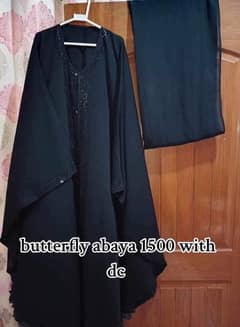 butterfly free size abaya