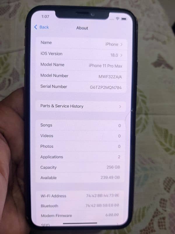 Iphone 11 pro max 256gb dual physical FU non pta 7