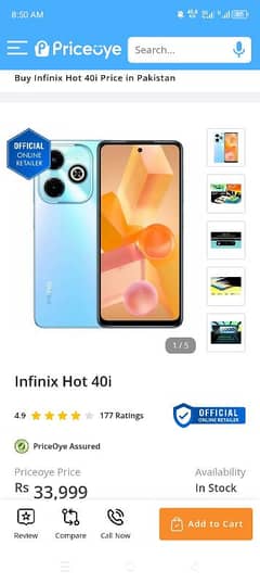 infinix hot 40i 8/256 8 month warranty