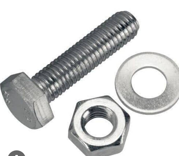 stainless steel nut bolt washer (RS. 25) 0