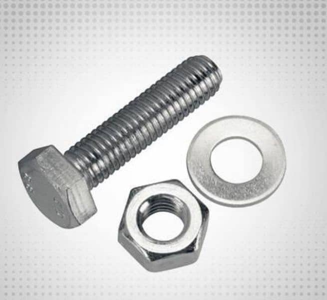 stainless steel nut bolt washer (RS. 25) 1