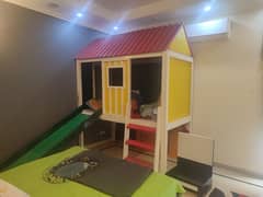 Wooden KIDS Bed with slide 0