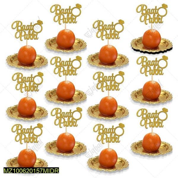 Baat Pakki Cupcake Mithai Topper, Pack Of 12 1