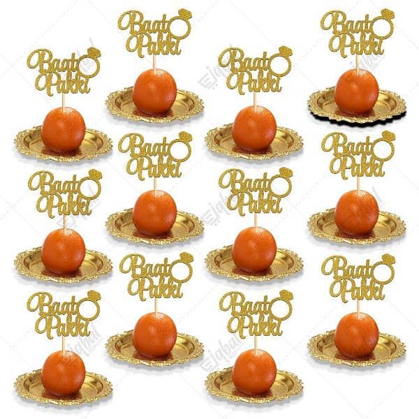 Baat Pakki Cupcake Mithai Topper, Pack Of 12 3