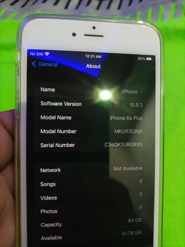 64gb iphone 6s plus pta approved official what's up numbr O3288101737 3