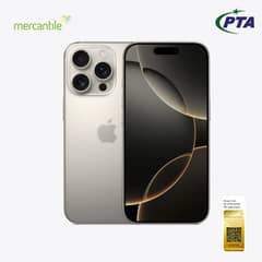 Brand New PTA Approved Iphone 16 pro 256 GB Natural Titanium + Charger