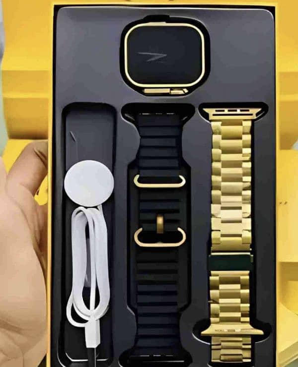 golden watch full hd with 2 straps 2