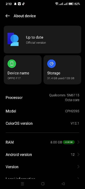 oppo f17 8+3gb 128gb complete box 3