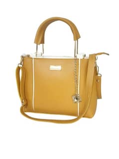 Women's pu leather plain shoulder bag