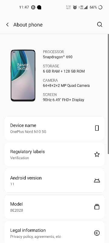 OnePlus Nord10 5G 6