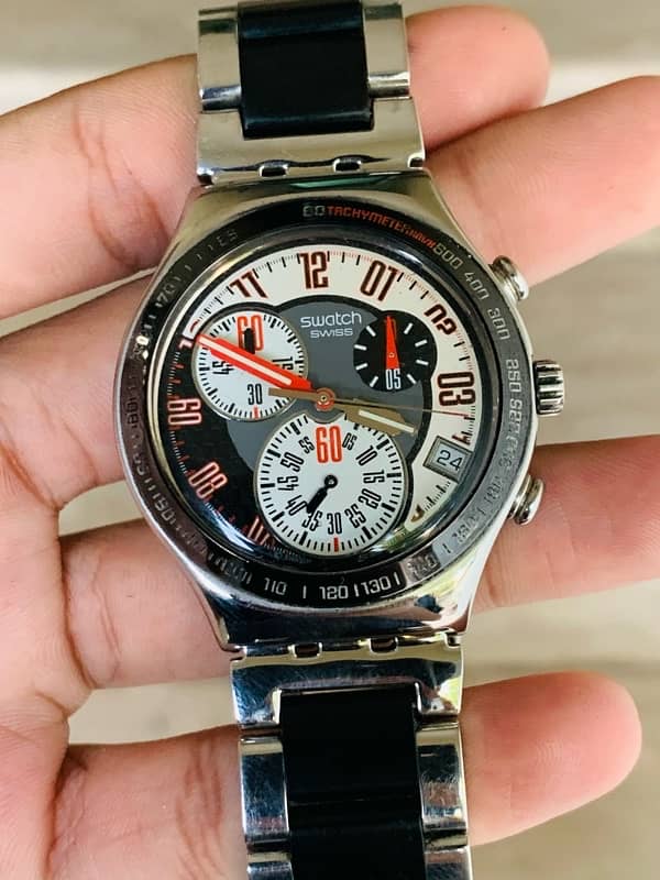 Swatch Swiss Made Original Chronograph Watch 41mm Dial 9/10 Condition 8