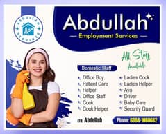 We Provide Best Domestic Staff Maids Babysitter Nurse Patient Care etc