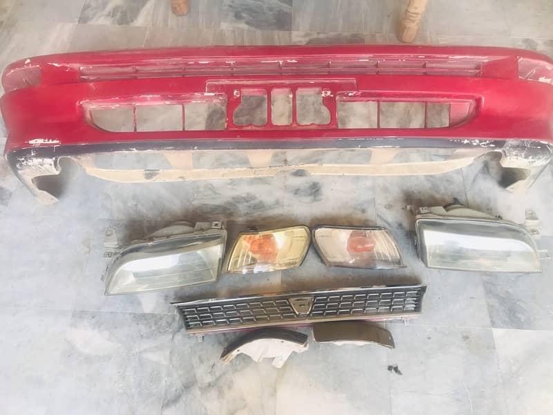 1996 Corolla Original Japani Front Bumper and Front lights etc 1