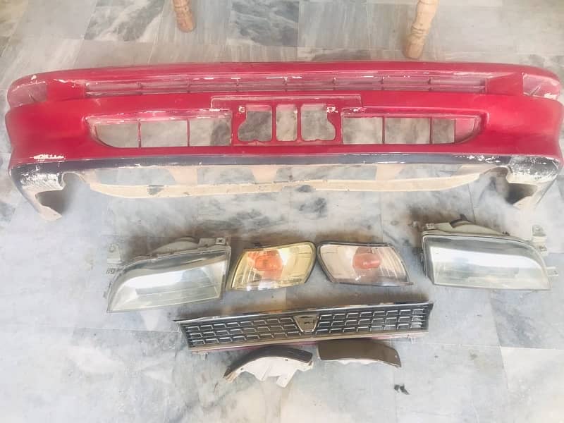 1996 Corolla Original Japani Front Bumper and Front lights etc 3