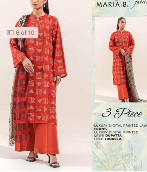 3 piece lawn stitched suits ladies suit clothes ready to wear 3