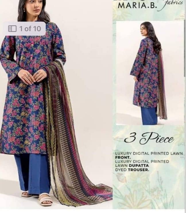 3 piece lawn stitched suits ladies suit clothes ready to wear 4